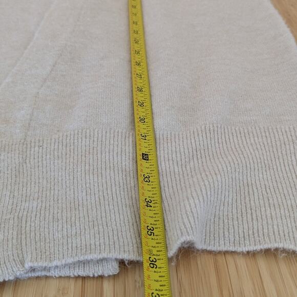 H&M HM Beige Wool Blend Open Front Long Sleeve Long Cardigan, size M - Picture 6 of 8